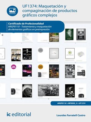 cover image of Maquetación y compaginación de productos gráficos complejos. ARGP0110